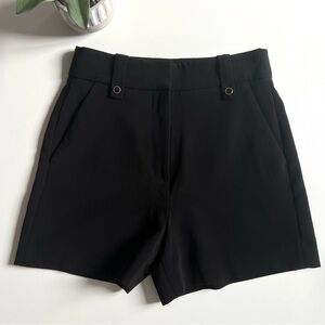 Black High Waist Tailored Shorts